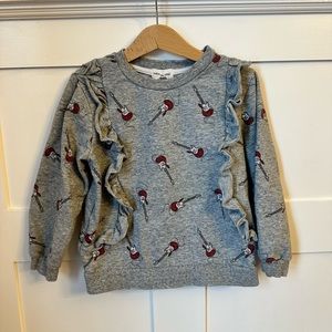 Miles the Label Guitar Ruffle Sweatshirt Girls 5Y